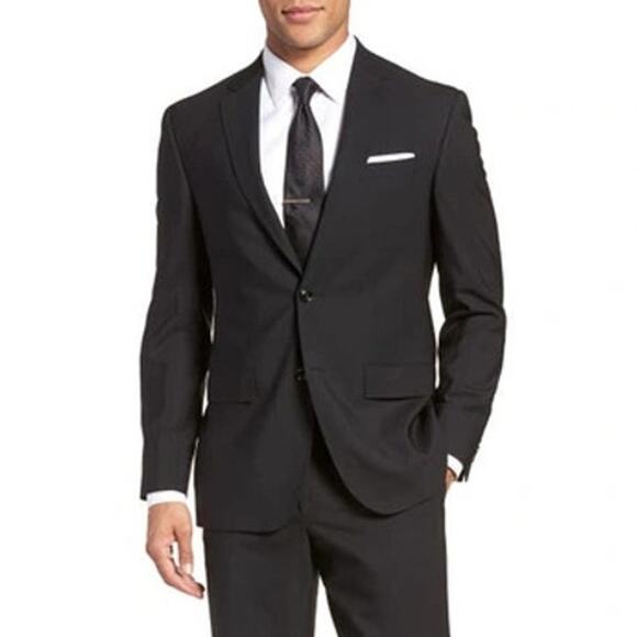 Ted Baker TB5730 Jay Trim Fit Solid Wool Suit Jacket Black Size 38 ShortNWT